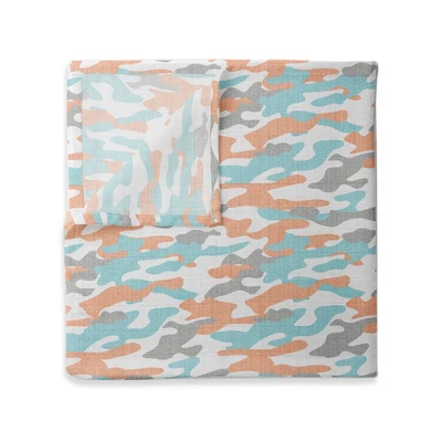 Bacati - Jungle Safari Boys Aqua/Orange Muslin 8 Pc Crib Bedding Set With 2 Swaddling Blankets 12 Bacati - Jungle Safari Boys Aqua/Orange Muslin 8 Pc Crib Bedding Set With 2 Swaddling Blankets - Image 10