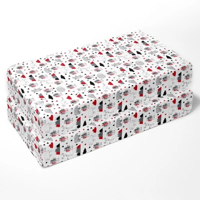 Bacati - Lumberjack Red Black Gray 10 Pc Crib Bedding Set With 2 Crib Fitted Sheets 7 Bacati - Lumberjack Red Black Gray 10 Pc Crib Bedding Set With 2 Crib Fitted Sheets - Image 5