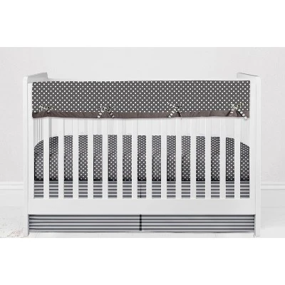 Bacati - Elephants White/Gray 10 Pc Crib Bedding Set With Long Rail Guard Cover 11 Bacati - Elephants White/Gray 10 Pc Crib Bedding Set With Long Rail Guard Cover - Image 9