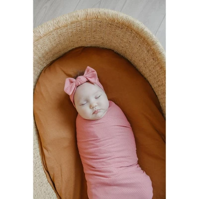 Copper Pearl Knit Swaddle Blanket - Rosewood 3 Copper Pearl Knit Swaddle Blanket - Rosewood