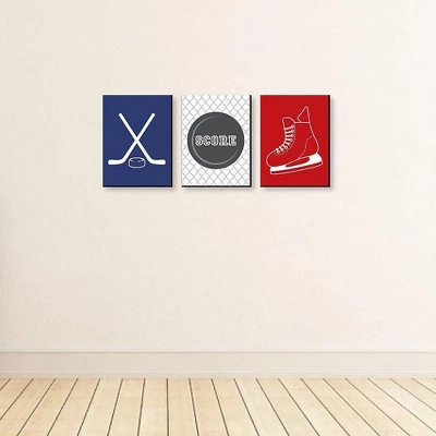 Big Dot Of Happiness Shoots And Scores - Hockey - Sports Themed Nursery Wall Art, Kids Room Decor & Game Room Decor - 7.5 X 10 Inches -Set Of 3 Prints 4 Big Dot Of Happiness Shoots And Scores - Hockey - Sports Themed Nursery Wall Art, Kids Room Decor & Game Room Decor - 7.5 X 10 Inches -Set Of 3 Prints - Image 2