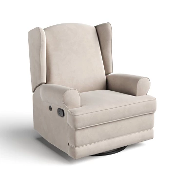 Storkcraft Serenity Wingback Upholstered Reclining Glider With USB Charging Port 13 Storkcraft Serenity Wingback Upholstered Reclining Glider With USB Charging Port - Image 11