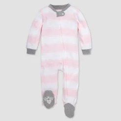 Burt's Bees Baby® Baby Girls' Rugby Striped Organic Cotton Sleep N' Play - Pink -Baby Household Products GUEST 12e98236 0e58 4422 bf15 57763c39c4e6
