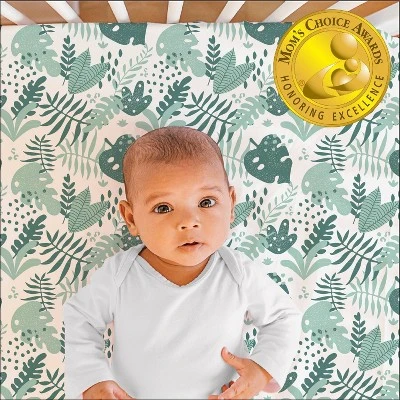 The Peanutshell Fitted Crib Sheets - Green Botanical Leaf - 4pk 8 The Peanutshell Fitted Crib Sheets - Green Botanical Leaf - 4pk - Image 6