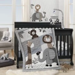 Lambs & Ivy Urban Jungle Gray/Brown Lion & Elephant Musical Baby Crib Mobile 7 Lambs & Ivy Urban Jungle Gray/Brown Lion & Elephant Musical Baby Crib Mobile -Baby Household Products GUEST 1578ce5b 4518 493f 8ab5 cbb49bfb31bf