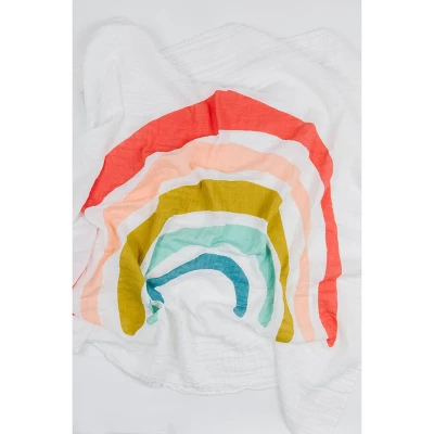 Clementine Kids Rainbow Print Swaddle Wrap 3 Clementine Kids Rainbow Print Swaddle Wrap
