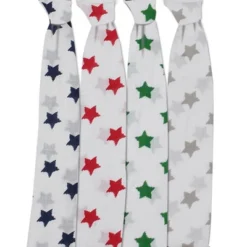 Bacati - Stars Boys Swaddling Muslin Blankets Of 4 (Navy,Green, Red,Gray) 7 Bacati - Stars Boys Swaddling Muslin Blankets Of 4 (Navy,Green, Red,Gray) -Baby Household Products GUEST 17291194 47de 47d0 902d 5ca8039df883