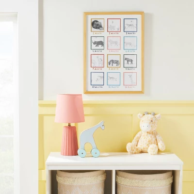 Milestone 4" X 4" Image Opening Picture Frame - Multi Bright With Natural Frame - Cloud Island™ 3 Milestone 4" X 4" Image Opening Picture Frame - Multi Bright With Natural Frame - Cloud Island™