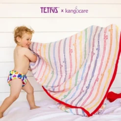 Tetris For Kanga Care Serene Swaddles - Premium Viscose From Bamboo Muslin Reversible Swaddle Blankets (2pk) : Tetrimino Block Party Multi-color