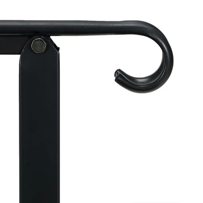 JOMEED UP040 1, 2, Or 3 Step Wrought Iron Transitional Entrance Handrail With Hardware For Outdoor Spaces, Walkways, Patios, And More, Black 6 JOMEED UP040 1, 2, Or 3 Step Wrought Iron Transitional Entrance Handrail With Hardware For Outdoor Spaces, Walkways, Patios, And More, Black - Image 4