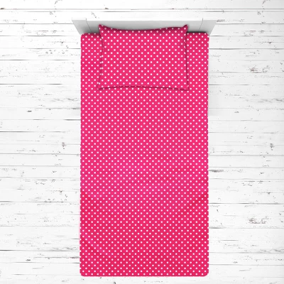 Bacati - Fuschia Pin Dots 3 Pc Cotton Toddler Bed Sheet Set 5 Bacati - Fuschia Pin Dots 3 Pc Cotton Toddler Bed Sheet Set - Image 3