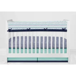 Bacati - Noah Mint Navy 10 Pc Crib Bedding Set With Long Rail Guard Cover 14 Bacati - Noah Mint Navy 10 Pc Crib Bedding Set With Long Rail Guard Cover -Baby Household Products GUEST 1a313ad5 0f80 4fd2 8b72 6d84bf263e23