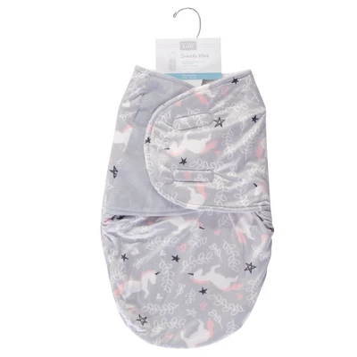 Hudson Baby Infant Girl Plush Swaddle Wrap, Gray Pink Unicorn, 0-3 Months 3 Hudson Baby Infant Girl Plush Swaddle Wrap, Gray Pink Unicorn, 0-3 Months