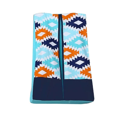 Bacati - Aztec Print Liam Aqua Orange Navy 4 Pc Crib Bedding Set With Diaper Caddy 8 Bacati - Aztec Print Liam Aqua Orange Navy 4 Pc Crib Bedding Set With Diaper Caddy - Image 6