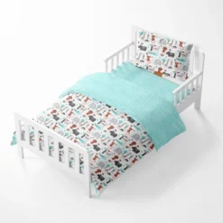 Bacati - Jungle Safari Animals Aqua/Orange/Gray 5 Pc Cotton Toddler Bedding Set 14 Bacati - Jungle Safari Animals Aqua/Orange/Gray 5 Pc Cotton Toddler Bedding Set -Baby Household Products GUEST 21506dce d6a2 4cb2 bf18 b3f3c096e2df