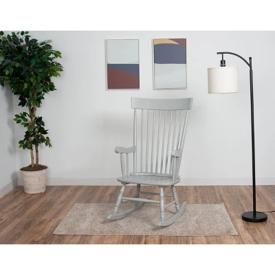 Gift Mark Modern Wooden Rocking Chair - Gray 3 Gift Mark Modern Wooden Rocking Chair - Gray