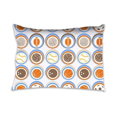 Bacati - Mod Sports Blue Orange Beige Chocolate 3 Pc Toddler Sheet Set 5 Bacati - Mod Sports Blue Orange Beige Chocolate 3 Pc Toddler Sheet Set - Image 3