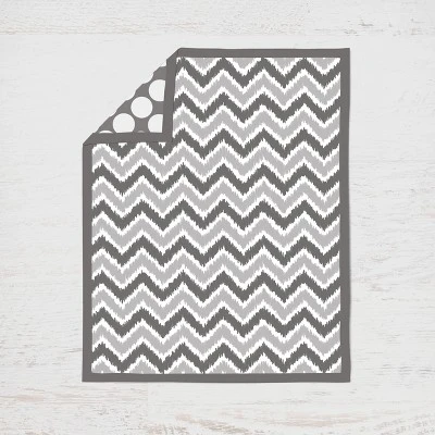Bacati - Ikat Chevron White Grey Neutral 3 Pc Crib Set 3 Bacati - Ikat Chevron White Grey Neutral 3 Pc Crib Set