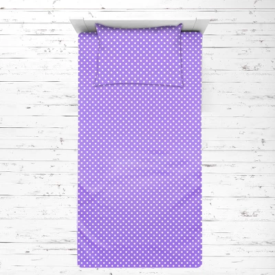 Bacati - Lilac Pin Dots 3 Pc Toddler Bed Sheet Set 6 Bacati - Lilac Pin Dots 3 Pc Toddler Bed Sheet Set - Image 4