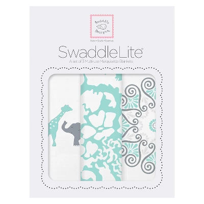 SwaddleDesigns Swaddle Blankets - 3 Pack 3 SwaddleDesigns Swaddle Blankets - 3 Pack