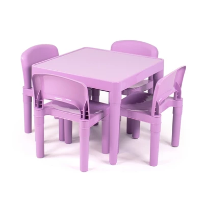 5pc Kids' Lightweight Plastic Table And Chair Set - Humble Crew 6 5pc Kids' Lightweight Plastic Table And Chair Set - Humble Crew - Image 4