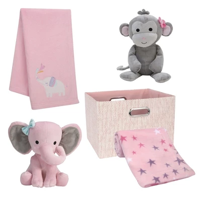 Bedtime Originals 5-Piece Pink Baby Gift Basket - Pink, Animals, Butterfly 4 Bedtime Originals 5-Piece Pink Baby Gift Basket - Pink, Animals, Butterfly - Image 2