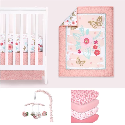 The Peanutshell Aflutter Crib Bedding Set, 4pc To 12 Pc, For Girls 14 The Peanutshell Aflutter Crib Bedding Set, 4pc To 12 Pc, For Girls - Image 12