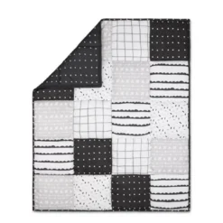 The Peanutshell Preston Baby Crib Bedding Set - Black/White - 3pc