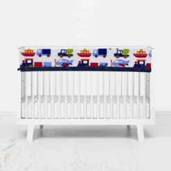 Bacati - Transportation Blue Navy Green Red Orange 6 Pc Crib Bedding Set With Long Rail Guard Cover 17 Bacati - Transportation Blue Navy Green Red Orange 6 Pc Crib Bedding Set With Long Rail Guard Cover -Baby Household Products GUEST 2f2c4a6b 3d22 4226 b3c6 629f6deeea1a