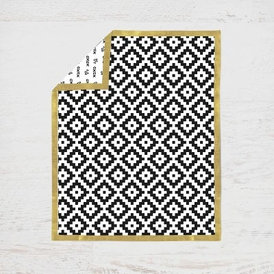 Bacati - Love Aztec Print Black Gold 10 Pc Crib Bedding Set With Long Rail Guard Cover 6 Bacati - Love Aztec Print Black Gold 10 Pc Crib Bedding Set With Long Rail Guard Cover - Image 4