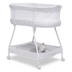 Delta Children Curve Bassinet - White And Gray -Baby Household Products GUEST 331c2e4a a17e 4ccc 9829 eeef4dc2979e