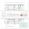 SwaddleDesigns Cotton Muslin Swaddle Blankets - Starshine Shimmer - 4pk - Sterling Gray