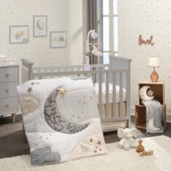 Lambs & Ivy Goodnight Moon 100% Cotton White Fitted Crib Sheet - Moon/Stars 7 Lambs & Ivy Goodnight Moon 100% Cotton White Fitted Crib Sheet - Moon/Stars -Baby Household Products GUEST 3519c8a7 58d2 4c99 9ca8 e8aea76f8a98