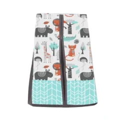 Bacati - Jungle Safari Aqua Orange Gray 4 Pc Cotton Crib Bedding Set With Diaper Caddy 13 Bacati - Jungle Safari Aqua Orange Gray 4 Pc Cotton Crib Bedding Set With Diaper Caddy -Baby Household Products GUEST 38724ad0 6212 4d26 ba19 4f7d152df5d5