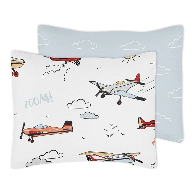 5pc Toddler Airplane Bedding Set Red/Blue - Sweet Jojo Designs 4 5pc Toddler Airplane Bedding Set Red/Blue - Sweet Jojo Designs - Image 2