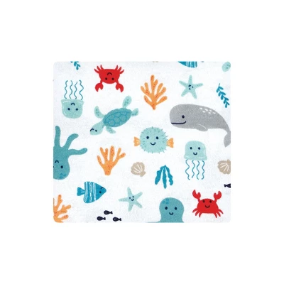 Hudson Baby Infant Boy Cotton Flannel Receiving Blankets Bundle, Sea Characters, One Size 4 Hudson Baby Infant Boy Cotton Flannel Receiving Blankets Bundle, Sea Characters, One Size - Image 2