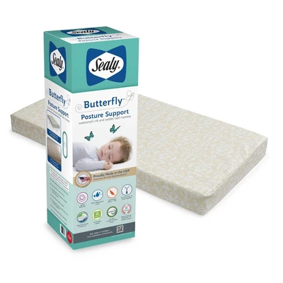 Sealy Butterfly Breathable Knit Crib And Toddler Mattress 3 Sealy Butterfly Breathable Knit Crib And Toddler Mattress