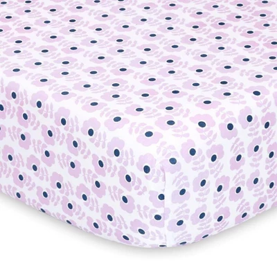 The Peanutshell Fitted Crib Sheets - Purple Butterfly And Purple Ditsy Floral - 2pk 4 The Peanutshell Fitted Crib Sheets - Purple Butterfly And Purple Ditsy Floral - 2pk - Image 2