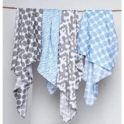 Bacati - Ikat Blue/Gray Swaddling Muslin Blankets Set Of 4 8 Bacati - Ikat Blue/Gray Swaddling Muslin Blankets Set Of 4 -Baby Household Products GUEST 475dba00 0b5f 4dd9 9d7f 08b83e8c198e