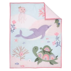 Lambs & Ivy Sea Dreams 3-Piece Dolphin/Turtle Nautical Baby Crib Bedding Set 16 Lambs & Ivy Sea Dreams 3-Piece Dolphin/Turtle Nautical Baby Crib Bedding Set -Baby Household Products GUEST 4b4a6898 108d 4e86 8451 41dfc6bb05b9