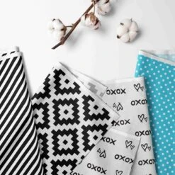 Bacati - Love Aztec Print Black Turquoise 10 Pc Crib Bedding Set With Long Rail Guard Cover