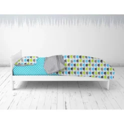 Bacati - Elephants Aqua/Lime/Gray 4 Pc Toddler Bedding Set -Baby Household Products GUEST 53b7a755 5a40 46e9 9a84 de5453f09d47