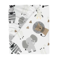 Lambs & Ivy Jungle Safari 100% Cotton White/Gray Elephant/Lion Fitted Crib Sheet 8 Lambs & Ivy Jungle Safari 100% Cotton White/Gray Elephant/Lion Fitted Crib Sheet -Baby Household Products GUEST 57b2ce8e fac9 411d 974f cf3e9a8c88fe