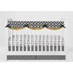 Bacati - Love Aztec Print Black Gold 10 Pc Crib Bedding Set With Long Rail Guard Cover 17 Bacati - Love Aztec Print Black Gold 10 Pc Crib Bedding Set With Long Rail Guard Cover -Baby Household Products GUEST 5b6a503e 780c 463a 9fee ccd24a36d931