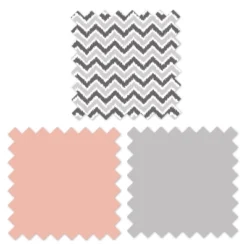 Bacati - Ikat Dots Stripes Coral Grey Muslin Girls 8 Pc Crib Set With Crib Rail Guard -Baby Household Products GUEST 5cf1a903 779a 427a a0ff fbbd51529f01