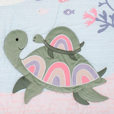 Lambs & Ivy Sea Dreams 3-Piece Dolphin/Turtle Nautical Baby Crib Bedding Set 9 Lambs & Ivy Sea Dreams 3-Piece Dolphin/Turtle Nautical Baby Crib Bedding Set - Image 7