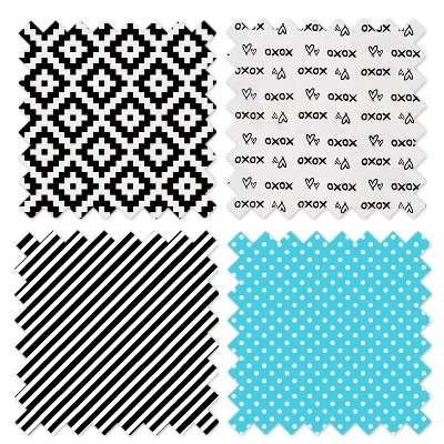 Bacati - Love Aztec Print Black Turquoise 10 Pc Crib Bedding Set With Long Rail Guard Cover 5 Bacati - Love Aztec Print Black Turquoise 10 Pc Crib Bedding Set With Long Rail Guard Cover - Image 3