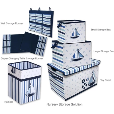 Bacati - Little Sailor Collapsible Laundry Hamper 6 Bacati - Little Sailor Collapsible Laundry Hamper - Image 4