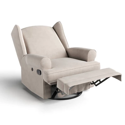 Storkcraft Serenity Wingback Upholstered Reclining Glider With USB Charging Port 5 Storkcraft Serenity Wingback Upholstered Reclining Glider With USB Charging Port - Image 3