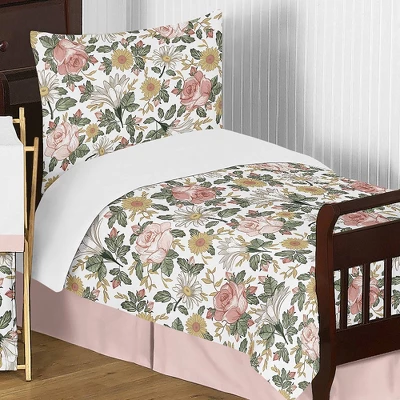 Toddler Bedding Collection Vintage Floral Pink/Green - Sweet Jojo Designs 6 Toddler Bedding Collection Vintage Floral Pink/Green - Sweet Jojo Designs - Image 4